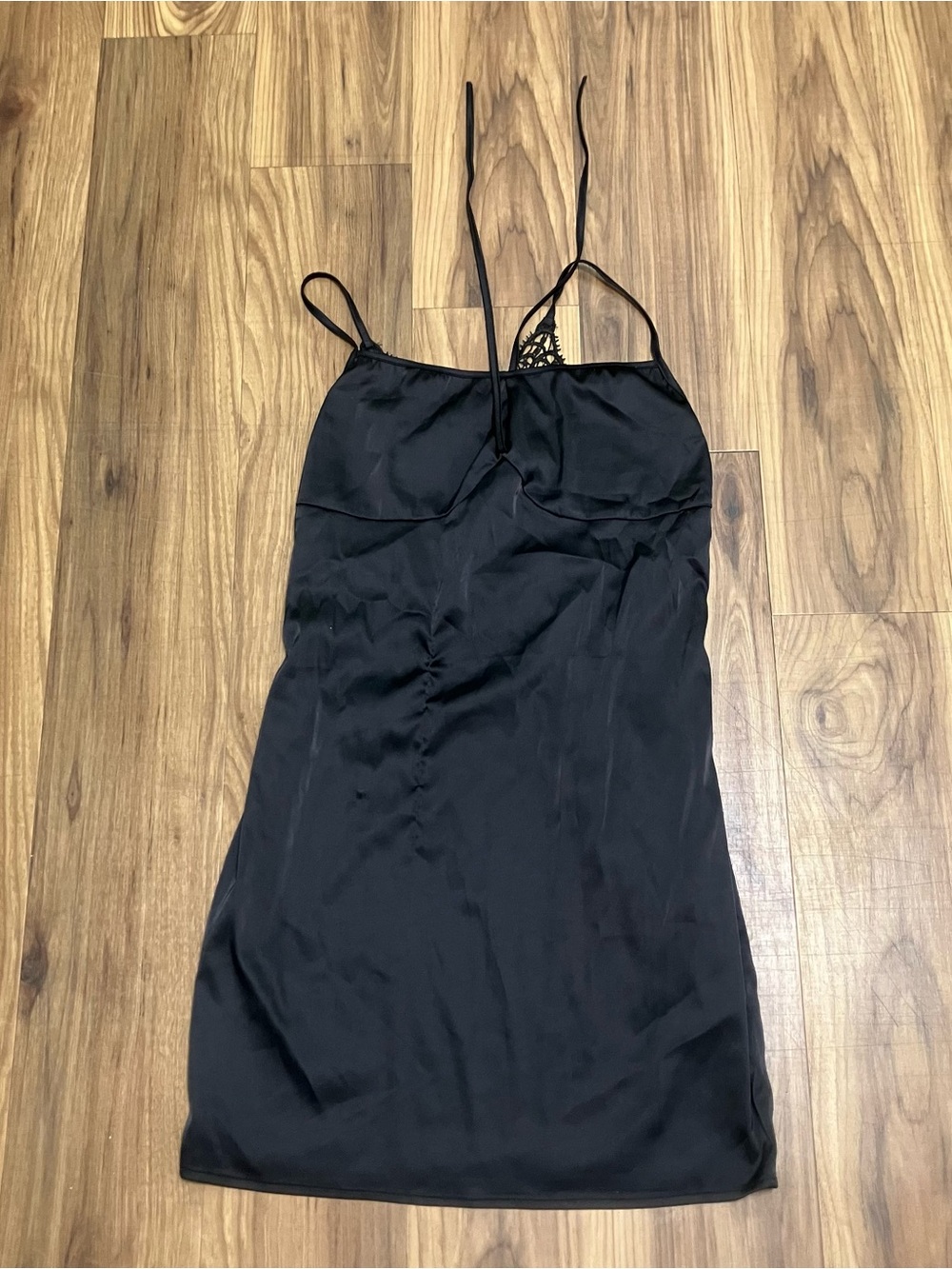 Black Slip Dress with Spaghetti Straps